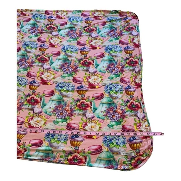 Posh Peanut Patoo Tea Party Pattern Baby Blanket - Picture 5 of 6
